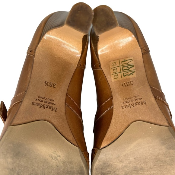 MaxMara Brown Leather Tassel Loafer Oxford Heel Vintage 36 1/2 - Picture 8 of 8